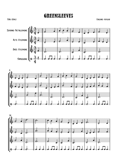 Greensleeves (arr. Toño Gómez)