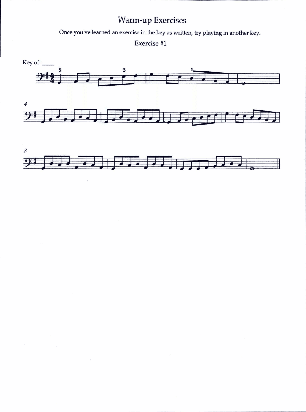 Left Hand Only Warm-Ups