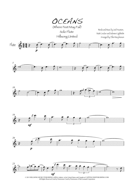 Oceans (Where Feet May Fail) (arr. Ellen Macpherson)