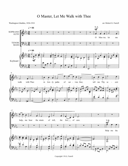 O Master, Let Me Walk with Thee SATB (arr. Robert G. Farrell)