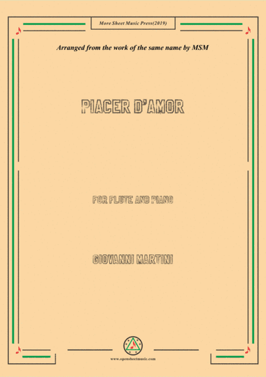 Giovanni-Piacer d'amor,for Flute and Piano (arr. MSM)