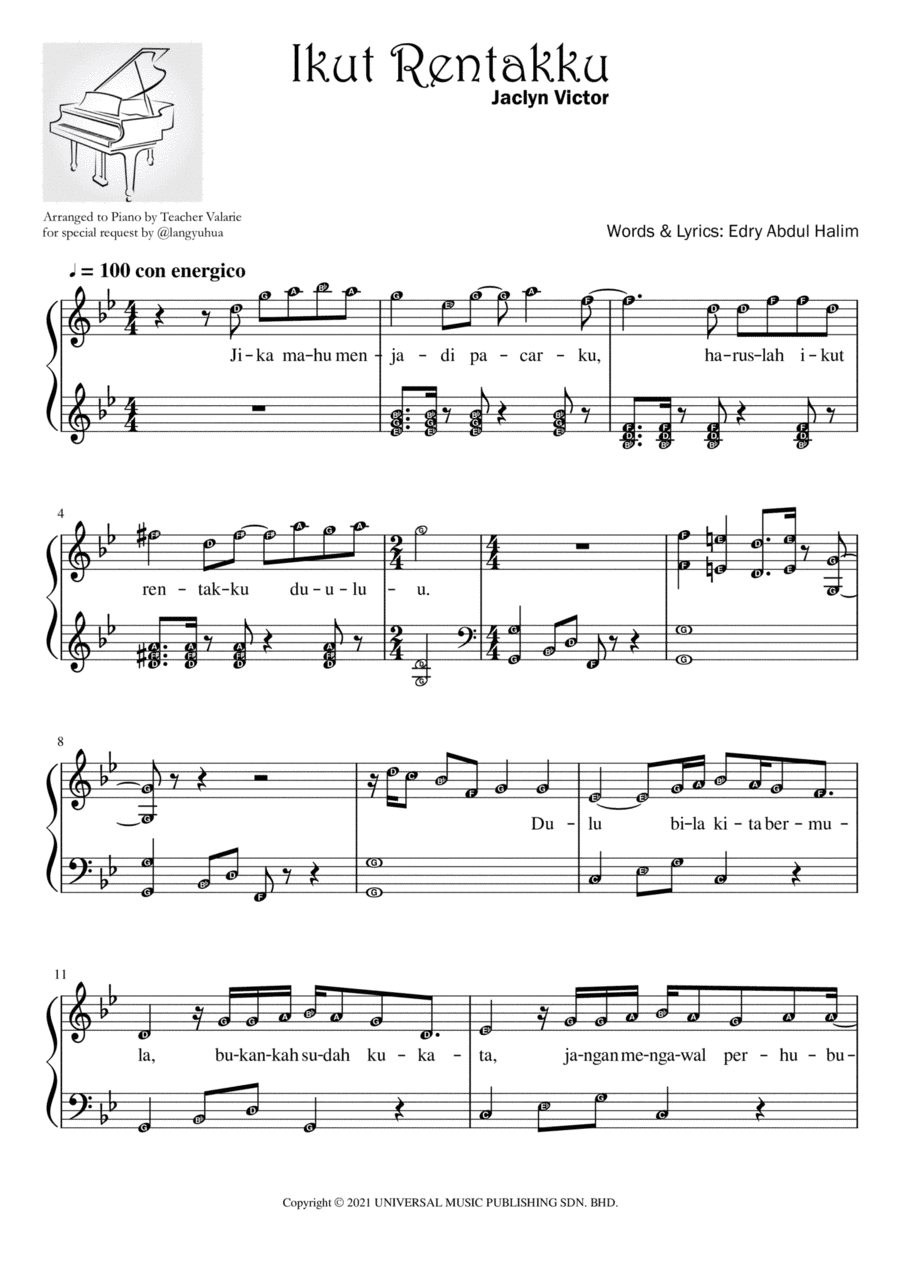 Ikut Rentakku (arr. Published Harmony)