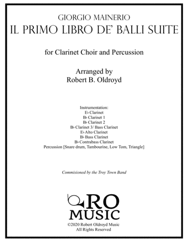 Selections from Il primo libro de' balli for Clarinet Choir (arr. Robert B. Oldroyd)