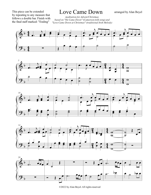 Love Came Down (arr. Alan Beyel)