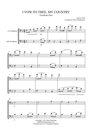 I VOW TO THEE, MY COUNTRY - Trombone Duet (arr. Ellen Macpherson)
