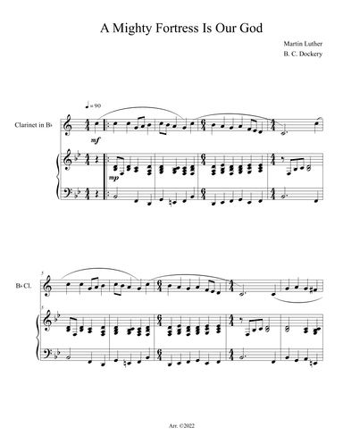 A Mighty Fortress is Our God (Clarinet Solo with Piano Accompaniment) (arr. B. C. Dockery)