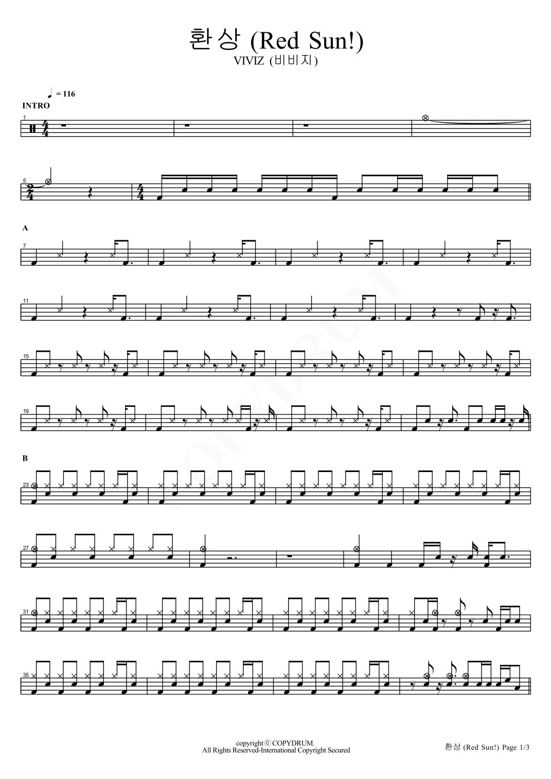 Hwan Sang (red Sun!) (arr. COPYDRUM)