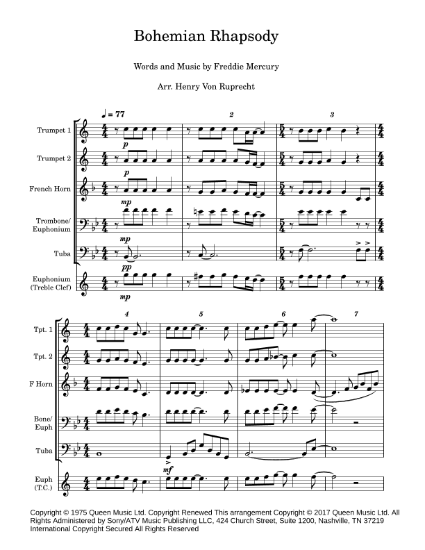 Bohemian Rhapsody (arr. Henry Von Ruprecht)