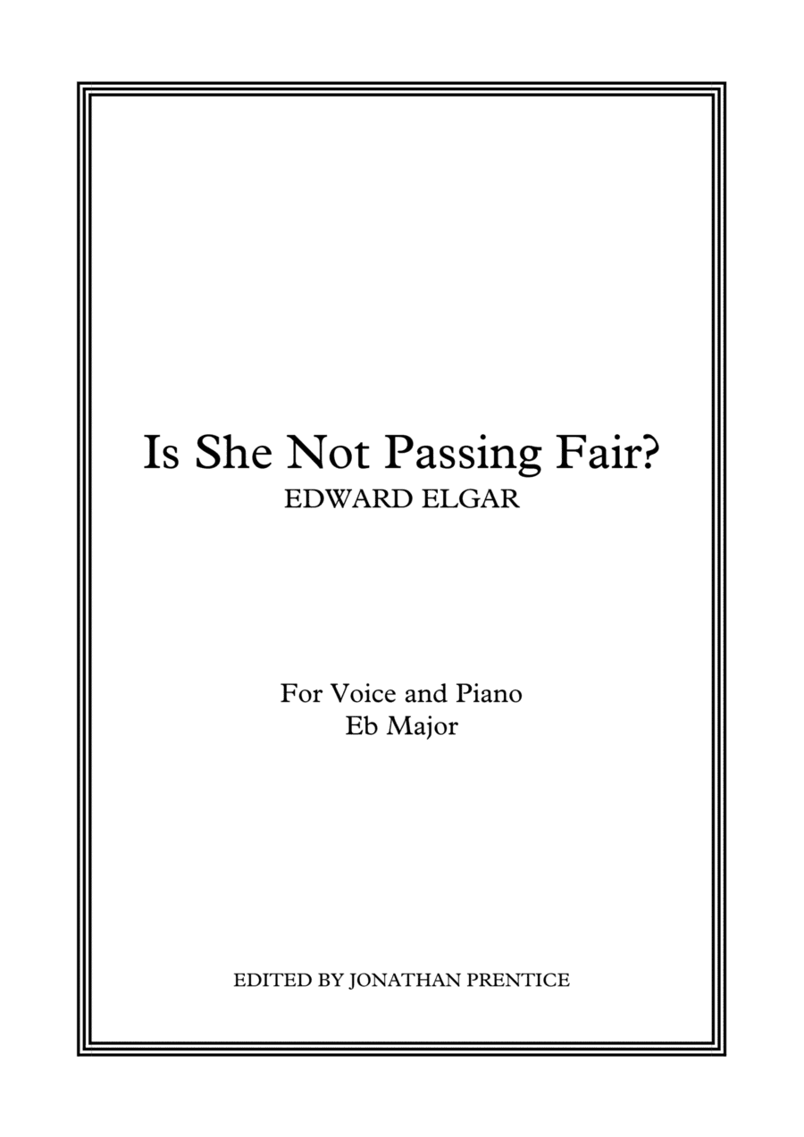 Is She Not Passing (Eb Major) (arr. Jonathan Prentice)