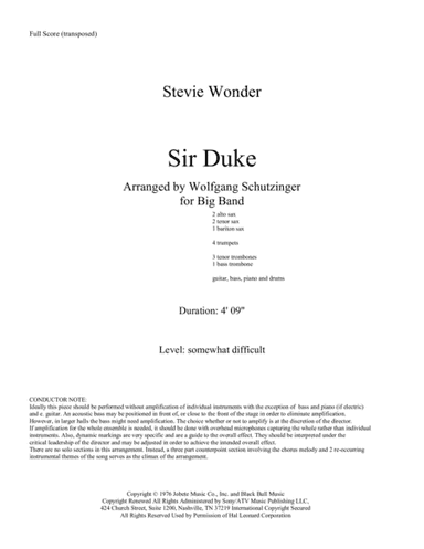 Sir Duke (arr. Wolfgang Schutzinger)