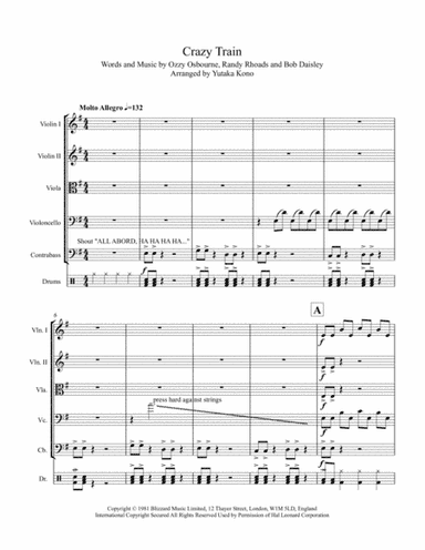 Crazy Train (arr. Yutaka Kono)