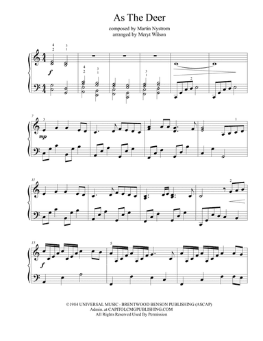 As The Deer (arr. Meryt Wilson)