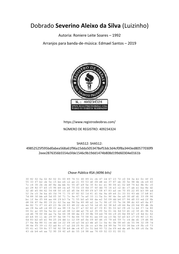 Dobrado SEVERINO ALEIXO DA SILVA