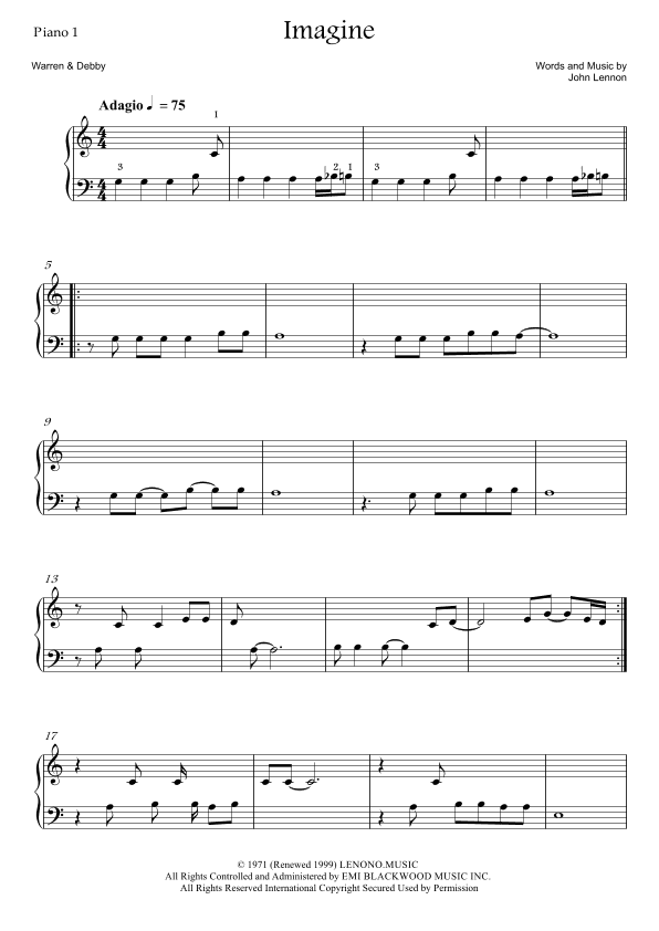 Imagine (arr. Warren &Debby)