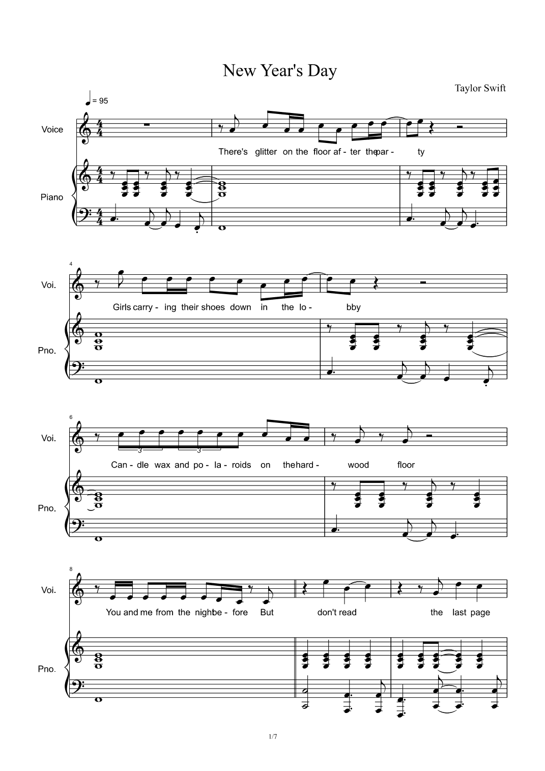 New Year's Day (arr. Taylor Swift)