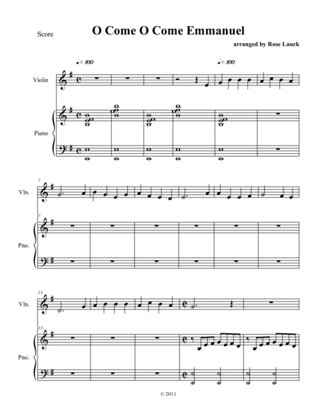 o Come. o Come Emanuel (arr. Rose Lauck)