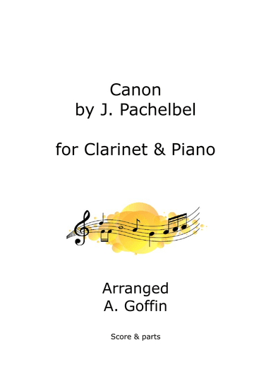 Pachelbel Canon - clarinet & piano