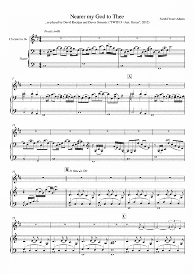 Nearer my God to Thee (piano & clarinet) (arr. David Kocijan & Davor Simunic)