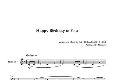 Happy Birthday to You | Horn in F | B-flat Major (arr. Milanov)