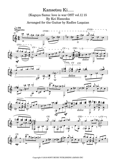 Kansetsu Ki...... (arr. Radlee Laquian)
