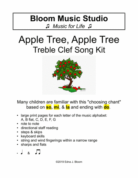 Apple Tree Song Treble Clef Kit (arr. Edna J. Bloom)