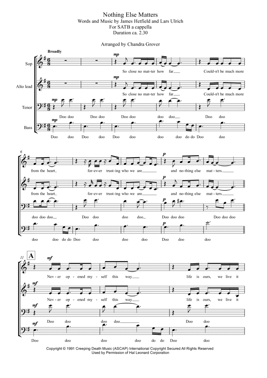 Nothing Else Matters (arr. Chandra Grover)