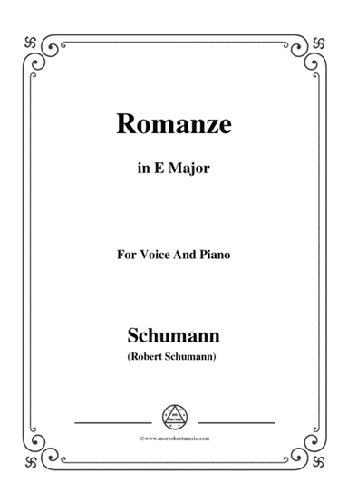 Schumann-Romanze,in E Major,for Voice and Piano (arr. MSM)