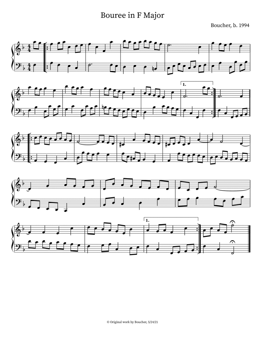 Bouree in F Major