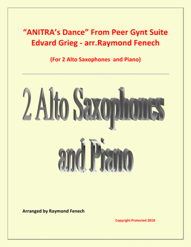 Anitra's Dance - From Peer Gynt (2 Alto Saxophones and Piano) (arr. Raymond Fenech)