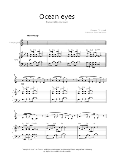 Ocean Eyes (arr. Robin Hood Editions)