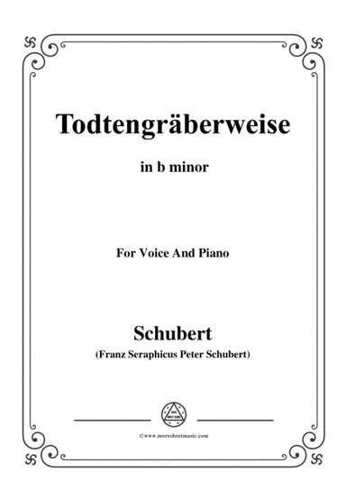 Schubert-Todtengräberweise(Gravedigger's Song),D.869,in b minor,for Voice&Piano (arr. MSM)