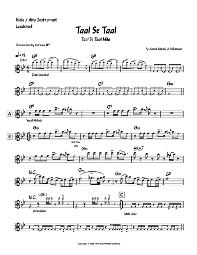 Taal Se Taal (arr. Katsumi WF)