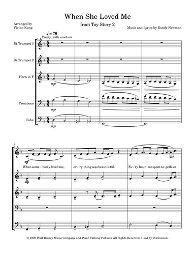 When She Loved Me (arr. Vivian Kung)