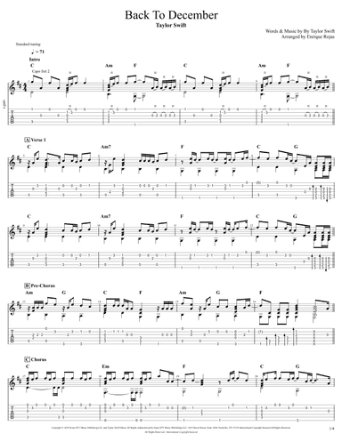 Back To December (arr. Enrique Rojas)