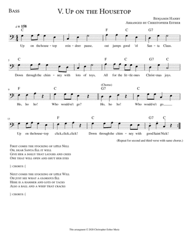 Up on the Housetop for Bass Voice (arr. Christopher Esther)