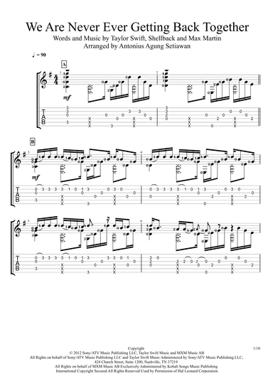 We Are Never Ever Getting Back Together (arr. Antonius Agung Setiawan)