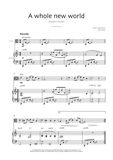 A Whole New World (arr. Robin Hood Editions)