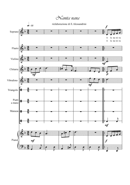 Nanita nana per voce e orchestra in re minore (arr. E.Alessandrini)