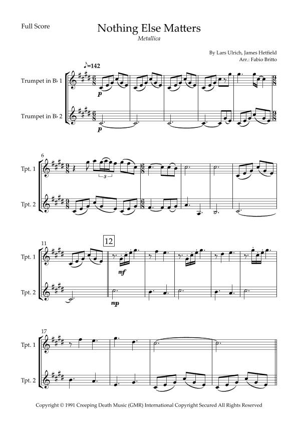 Nothing Else Matters (arr. Fabio Britto)