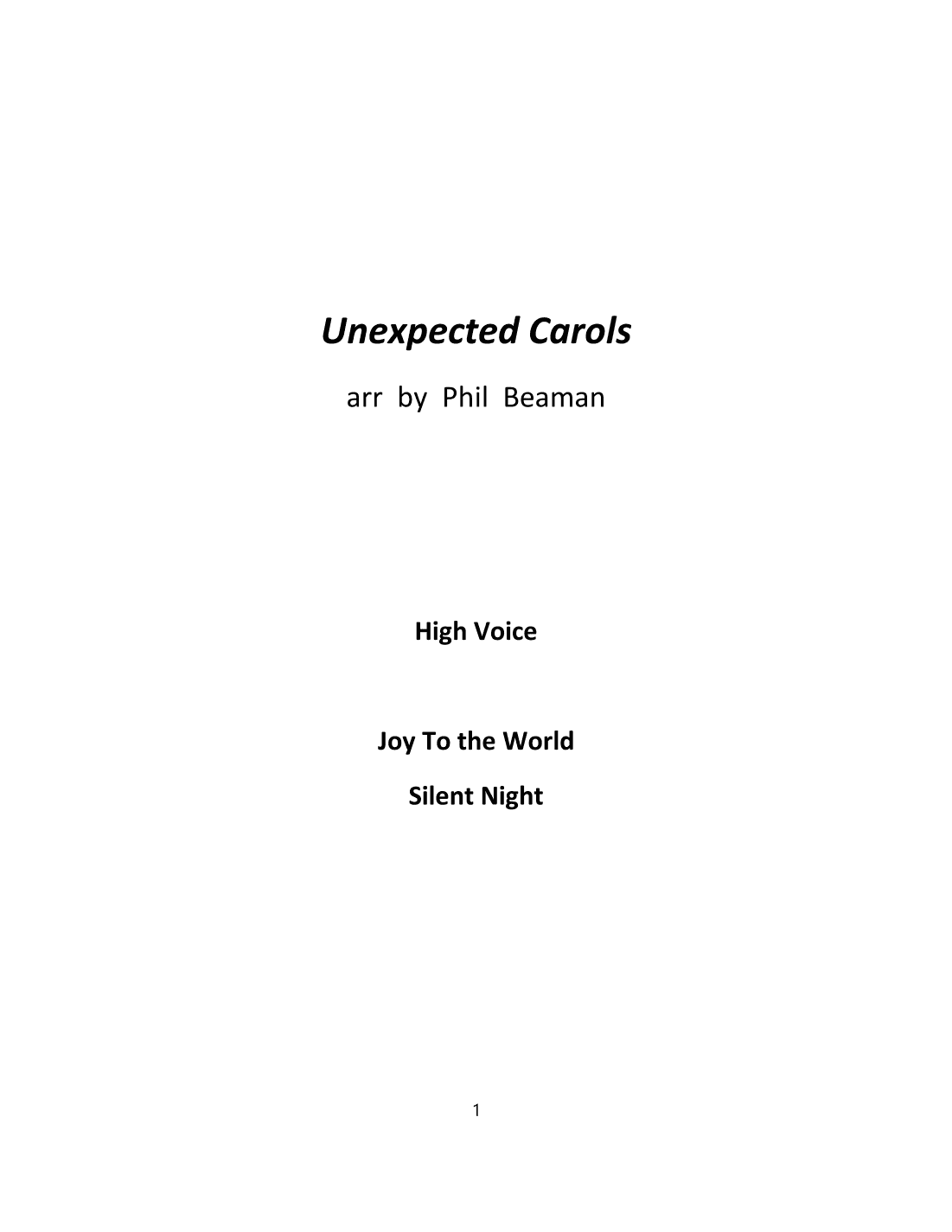 Unexpected Carols - high voice and piano (arr. Phil Beaman)