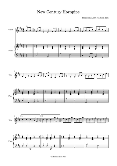 New Century Hornpipe (arr. Madison Sim)