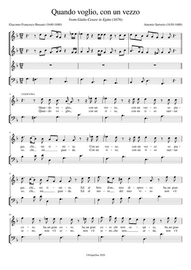 Quando voglio con un vezzo (arr. Early Music Scores)