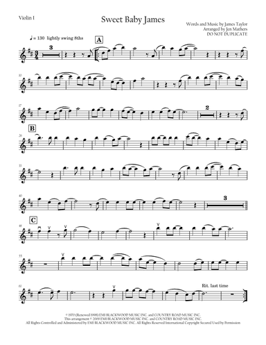 Sweet Baby James (arr. Jen Mathers)