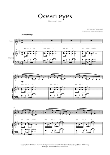 Ocean Eyes (arr. Robin Hood Editions)