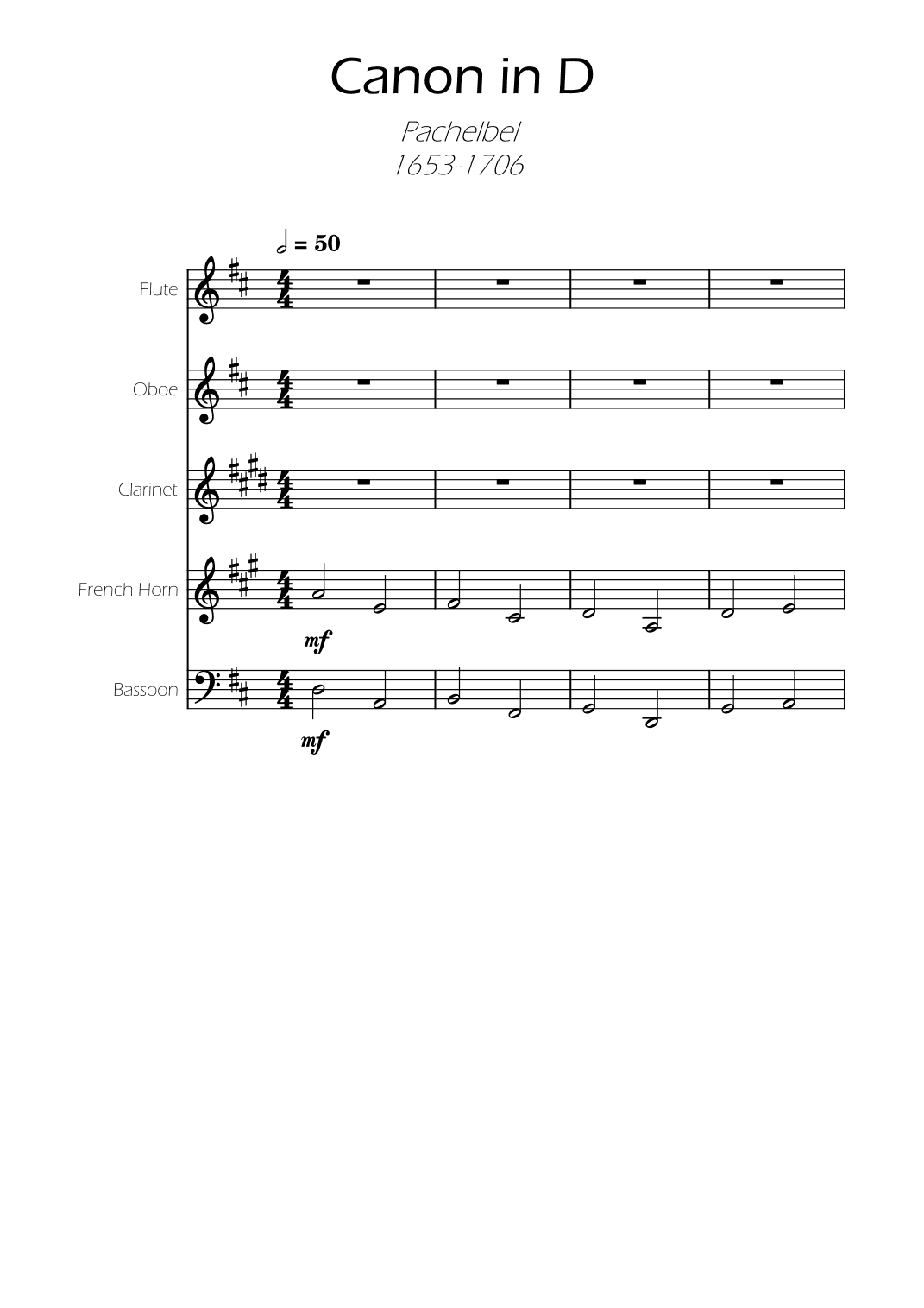 Canon in D - Pachelbel - Woodwind Quintet (arr. Ygor Nunes)