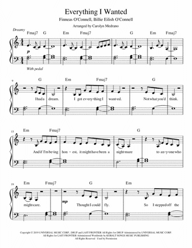 Everything I Wanted (arr. Carolyn Medrano)