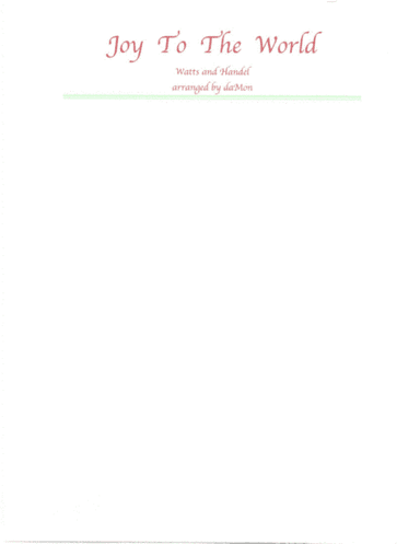 Joy To The World (arr. daMon Goff)