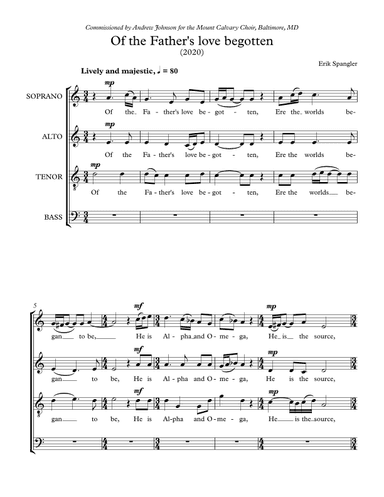 Of the Father's love begotten - SATB choir