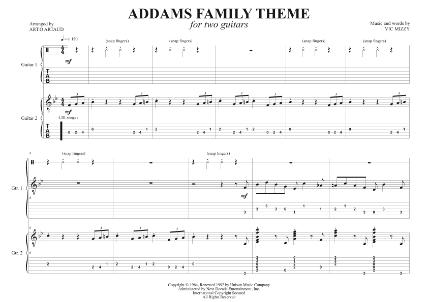 Addams Family Theme (arr. Art.o Artaud)