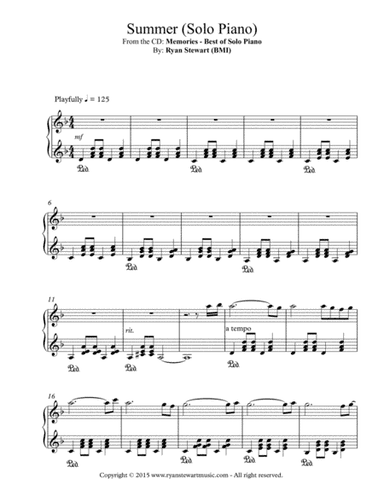 Summer (Solo Piano)